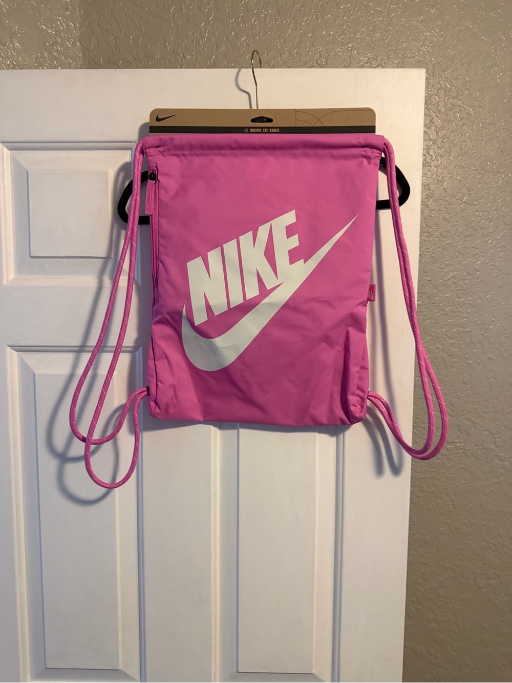 Nike Pink Drawstring Logo Backpack